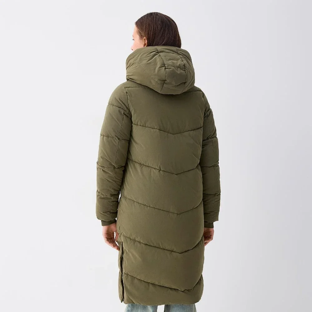 Olive Green Long Cut Puffer Winter Jacket NEW WITH TAG (69% Off Retail Price) - Picture 5 of 6